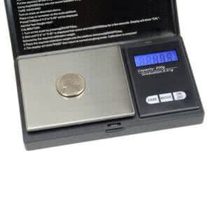 משקל כיס דיגיטלי 200 גרם עם דיוק 0.01 גרם (מלבן עם מכסה)