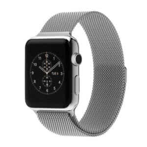 רצועת יד מתכת (מגנטית) מדגם Milanese Loop Stainless Steel לשעון יד חכם מדגם: Apple Watch 42mm (בצבעים שחור או כסף)