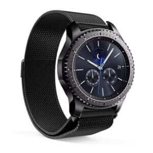 רצועת יד לשעון Samsung Galaxy Watch 46mm / Gear S3 Classic בצבע שחור