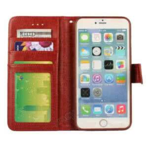 כיסוי מגן לאייפון 6 / 6s בצבע חום עם מקום לכרטיס אשראי ותמונה