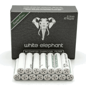 40 פילטרים 9 מ״מ של White Elephant למקטרות ופומיות לסיגריה
