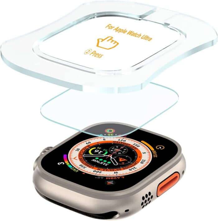 מארז של 2 מגני מסך מזכוכית מחוסמת עבור Apple Watch Ultra 49 מ"מ