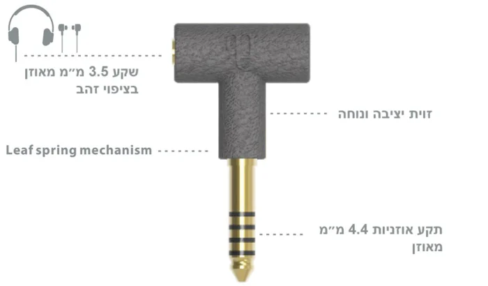 IFI HEADPHONE ADAPTER מתאם מ- 3.5 מ“מ רגיל ל- 4.4 מ״מ מאוזן