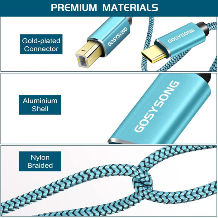 כבל מדפסת USB-C של 6 מטר מבית GOSYSONG